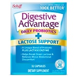 Schiff Digestive Advantage Capsules Daily Probiotic + Lactose Support Lactase