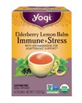 Yogi Non-GMO Caffeine Free Organic Herbal Tea Elderberry Lemon Balm Immune + Stress