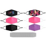 al-SHIELDS PSG-3 Girls Set of 6 Pieces of Cotton Twill Smooth Fit Fabric Face Masks With 10 Pieces of Pm 2.5 Filters