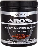 ARO - Vitacost 3X Clean Series Pre - Workout Concentrate Natural Orange Punch - 11.1 oz