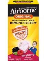 Airborne Chewable Tablets Berry Vitamin C & E Zinc Immune Support