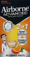 Airborne Chewable Tablets Citrus Vitamin C 2 in 1 Advanced Immune Support