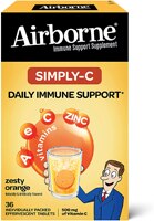 Airborne Effervescent Tablets Simply-C Vitamin C & E Zinc Immune Support Zesty Orange