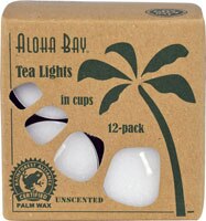 Aloha Bay Palm Wax Tea Lights In Cups Unscented