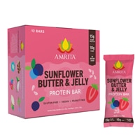 Amrita Non-GMO Plant Protein Bars Sunflower Butter & Jelly
