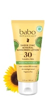Babo Botanicals Clear Zinc SPF 30 Sunscreen Lotion Fragrance Free