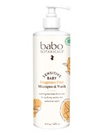 Babo Botanicals Sensitive Baby Fragrance-Free 2-in-1 Baby Shampoo & Wash