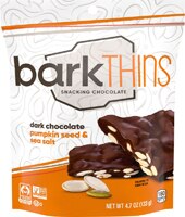 BarkTHINS Fair Trade Snacking Chocolate Dark Chocolate Pumpkin Seed and Sea Salt