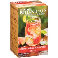 Bigelow Tea Botanicals Cold Water Infusion Caffeine Free Herbal Tea Watermelon Cucumber Mint