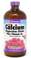 Bluebonnet Nutrition Liquid Calcium Magnesium Citrate Plus Vitamin D3 Natural Raspberry
