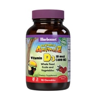 Bluebonnet Nutrition Super Earth Rainforest Animalz Vitamin D3 Mixed Berry