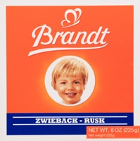 Brandt Zwieback Rusk Crispy Sweet Bread Teething Cracker