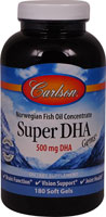 088395015526 - Carlson  Super DHA Gems® -- 500 mg - 180 Softgels