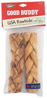 Castor & Pollux Good Buddy® Rawhide Braided Sticks Dog Chew 7"