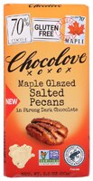 Chocolove Gluten Free Maple Glazed Salted Pecans in Strong Dark Chocolate 70%