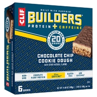 Clif Bar Gluten Free Builders Plant-Based Protein Plus Caffeine Bars Chocolate  Chip Cookie Dough -- 6 Bars - Vitacost