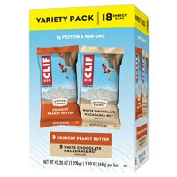 Clif Bar Variety Pack Crunchy Peanut Butter & White Chocolate Macadamia Nut