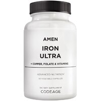 Codeage Amen Iron Ultra Supplement + Copper Folate Vitamin C & B12 Ferrous Sulfate