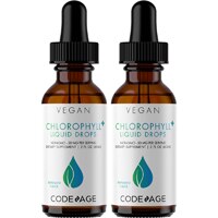 Codeage Chlorophyll Liquid Drops 2 Pack Drinking Chlorophyll Supplement Peppermint