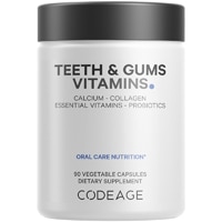 Codeage Teeth & Gums Vitamins + Oral Probiotics - Calcium - Collagen - Potassium & Zinc