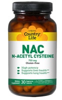 015794016861 - Country Life  NAC N-Acetyl Cysteine -- 750 mg - 30 Vegetarian Capsules