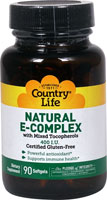 015794078326 - Country Life  Natural E-Complex with Mixed Tocopherols -- 400 IU - 90 Softgels