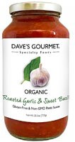 Dave's Gourmet Organic Pasta Sauce Roasted Garlic & Sweet Basil