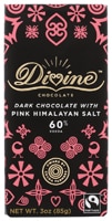 852749004616 - Divine Chocolate  Dark Chocolate & Pink Himalayan Salt Chocolate Bar 60% Cocoa -- 3 oz