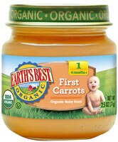 Earth's Best Organic Baby Food Stage 1 First Carrots - 2.5 oz