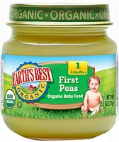 Earth's Best Organic Baby Food Stage 1 First Peas - 2.5 oz