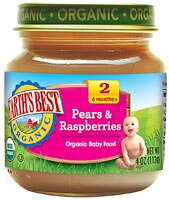 Earth's Best Organic Baby Food Stage 2 Pears and Raspberries - 4 oz