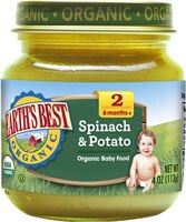 Earth's Best Organic Baby Food Stage 2 Spinach & Potatoes - 4 oz