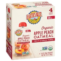 Earth's Best Organic Stage 2 Baby Food Pouch Apple Peach Oatmeal