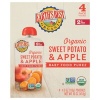 Earth's Best Organic Stage 2 Baby Food Pouch Sweet Potato Apple