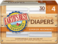 Earth's Best Premium Earth Friendly Diapers Size 4 - 30 Diapers