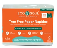 EcoSoul Paper Dinner Napkins Bamboo 2-ply White