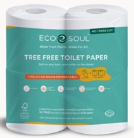 EcoSoul Toilet Paper Tree-Free 3-Ply 300 Sheets