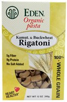 Eden Foods Organic Pasta Kamut and Buckwheat Rigatoni