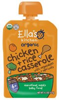 Ella's Kitchen Organic Baby Food Stage 2 Chick Chick Chicken Casserole with Vegetables and Rice - 4.5 oz