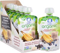 Gerber 2nd Foodsåº Organic Baby Food Amazing Whole Grains Banana Blueberry & Blackberry Oatmeal - 6 Pouches
