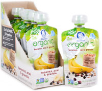 Gerber 2nd Foodsåº Organic Baby Food Amazing Whole Grains Bananas Acai & Granola - 6 Pouches