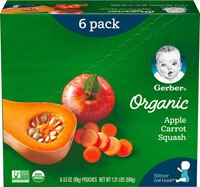 Gerber 2nd Foodsåº Organic Baby Food Apples Carrots & Squash - 6 Pouches