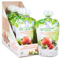 Gerber 2nd Foodsåº Organic Baby Food Apples, Zucchini, Spinach & Strawberries - 6 Pouches