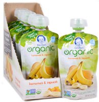 Gerber 2nd Foodsåº Organic Baby Food Bananas & Squash - 6 Pouches