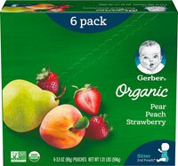Gerber 2nd Foodsåº Organic Baby Food Pears Peaches & Strawberries - 6 Pouches