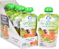 Gerber 2nd Foodsåº Organic Baby Food Plenty O' Veggies Peas Carrots & Beets - 6 Pouches