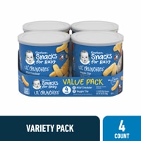 Gerber Lil' Crunchies Stage 2 Non-GMO Baked Grain Snack 4 Pack Mild Cheddar and Veggie Dip