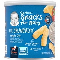 Gerber Lil' Crunchies Stage 2 Non-GMO Baked Grain Snack Veggie Dip