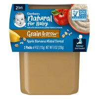 Gerber Natural Baby Food Stage 2 Apple Banana Mixed Cereal Puree