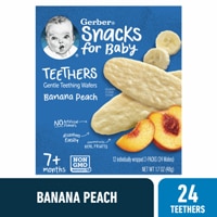 Gerber Teethers Baby Snacks Non-GMO 7+ Months Banana Peach